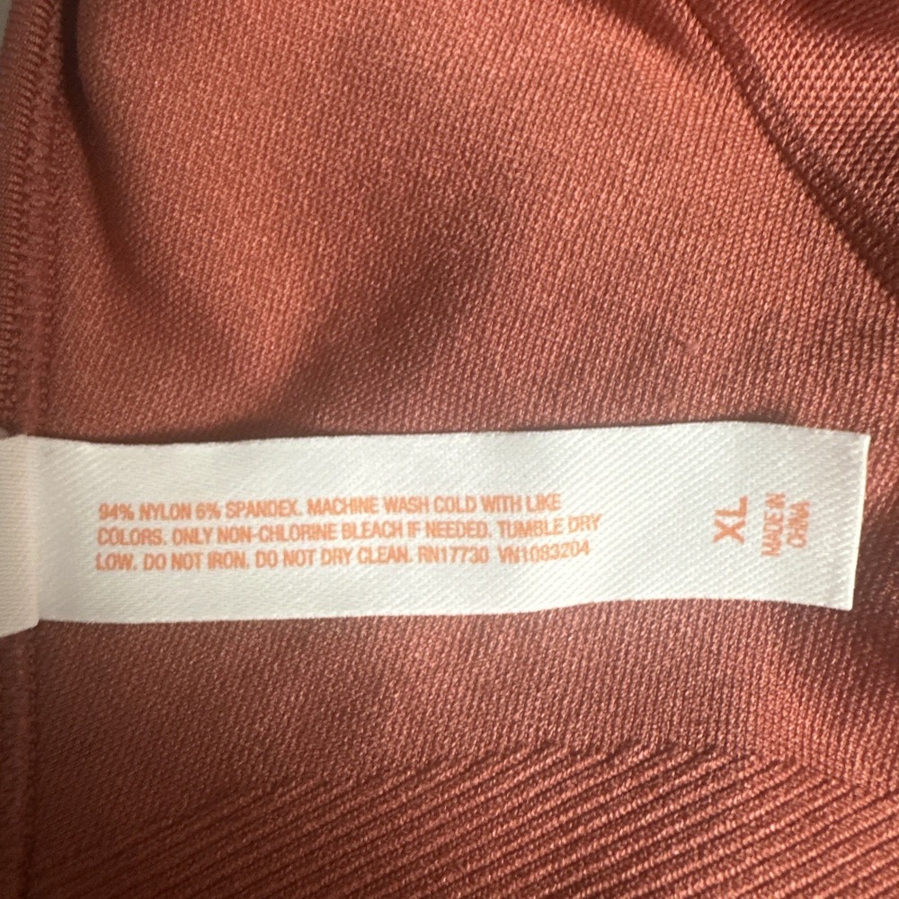 Colsie Bralette XL Orange Seamless Crop Top Lounge Wireless Stretch Cutout - Picture 4 of 8